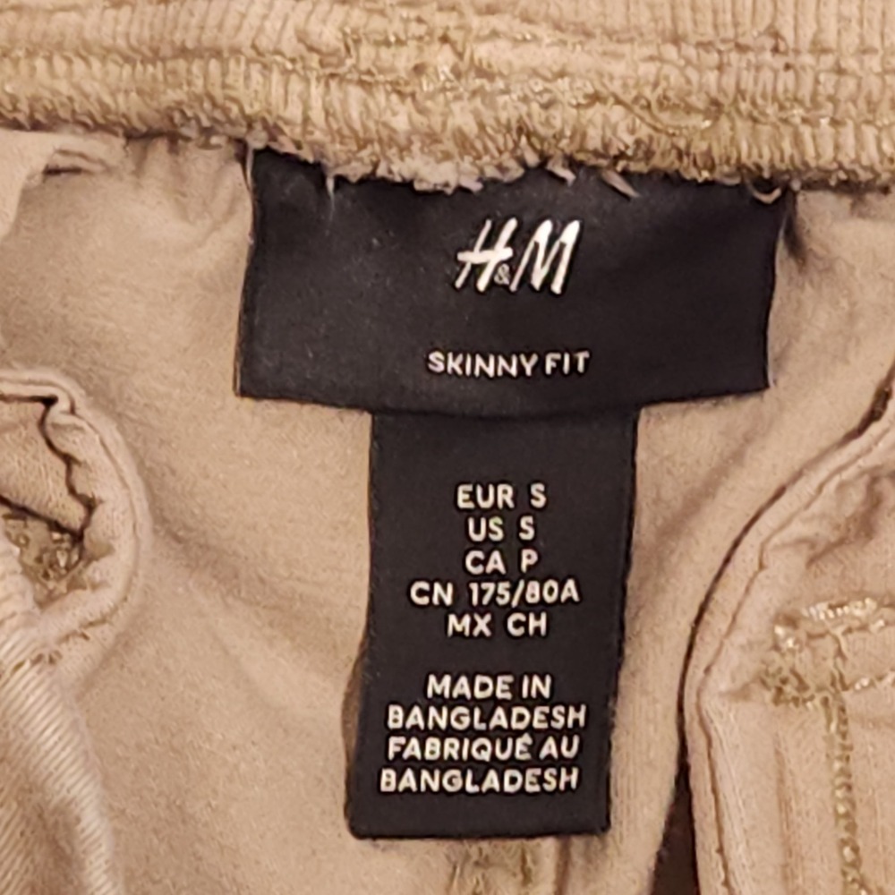 H&M Cargo Jogger Pants Women's Small Skinny Fit Tan Utility Joggers - Picture 4 of 13